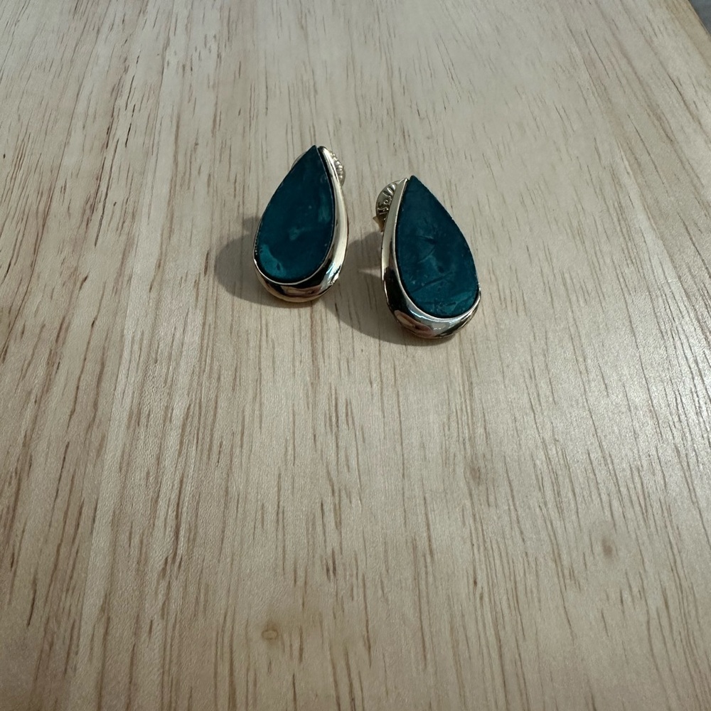 Rlm soho patina and gold plated oval earrings
